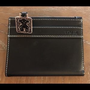 TOUS SMALL BLACK LEATHER WALLET